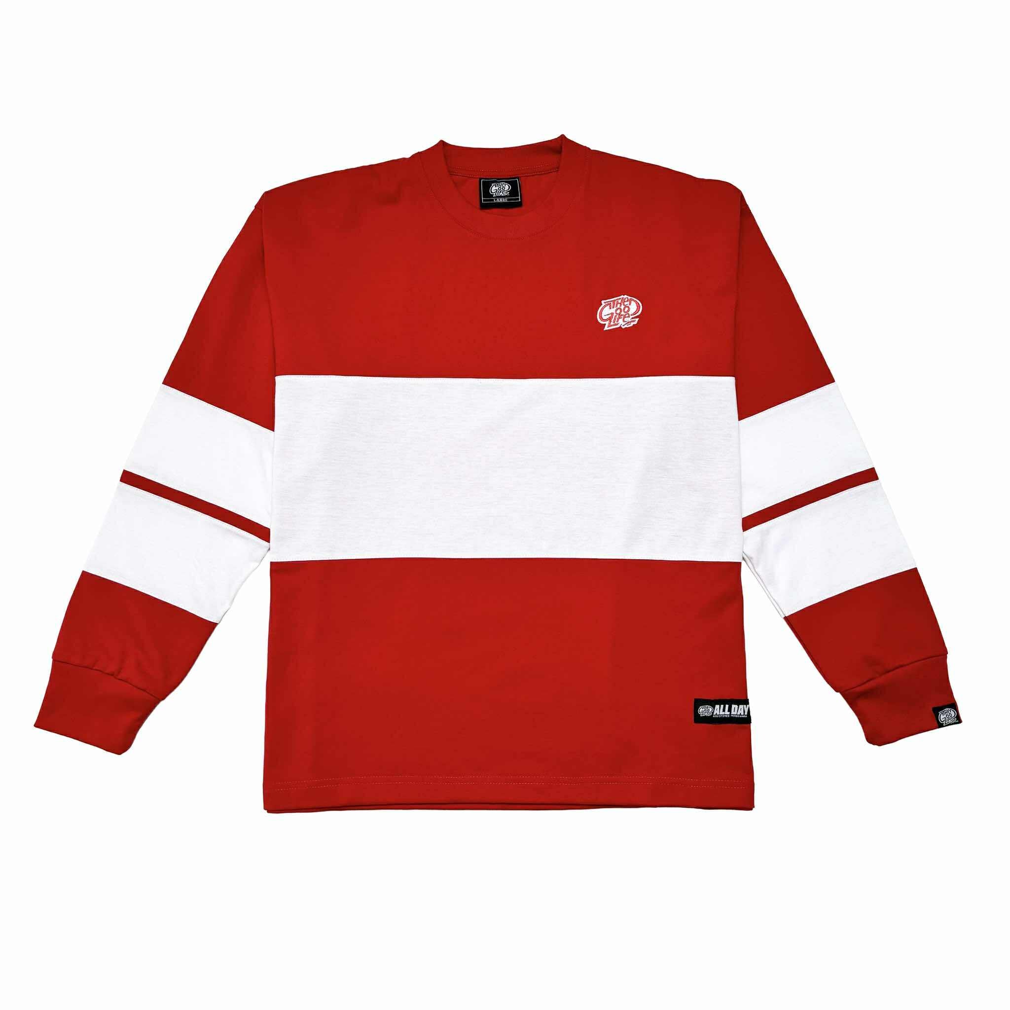 TRI-LINE BAGGY (RED/WHITE) CREWNECK
