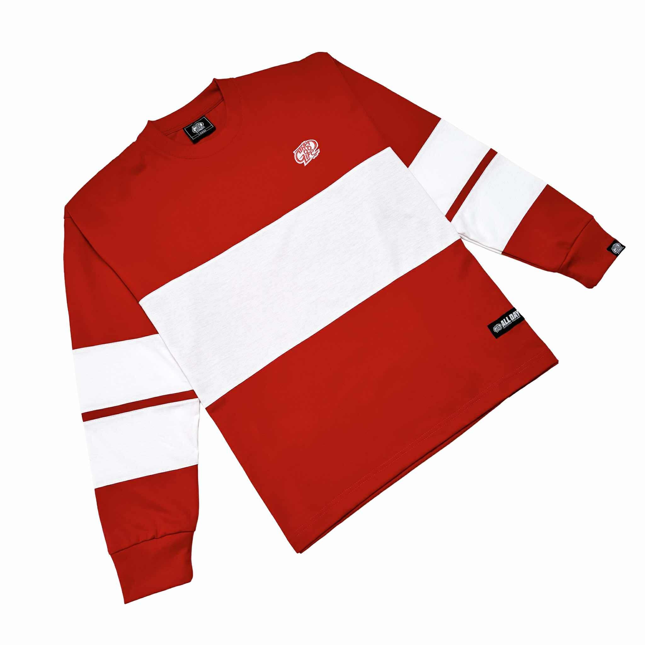 TRI-LINE BAGGY (RED/WHITE) CREWNECK