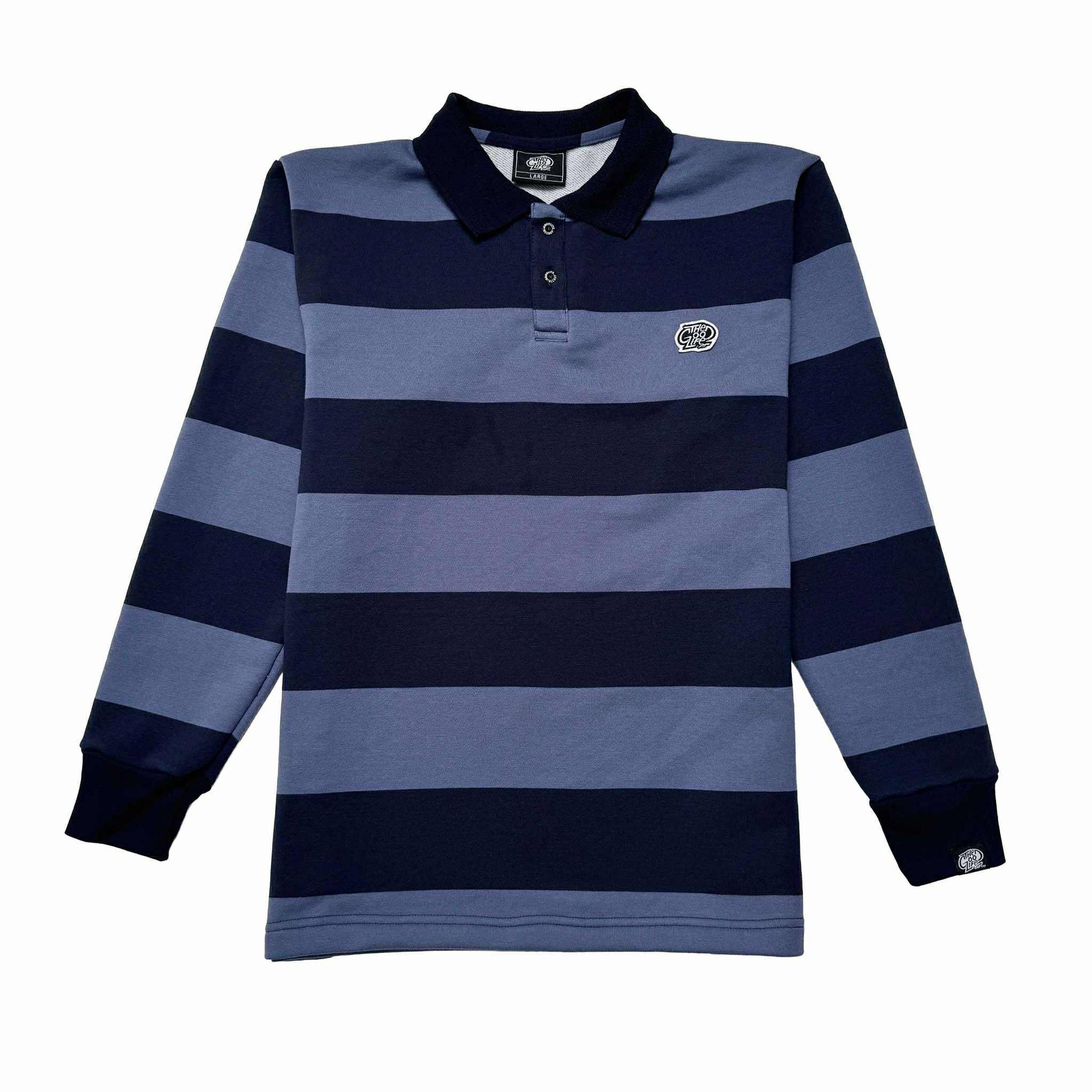 BIG STRIPES (NAVY/GRAY) POLO CREWNECK