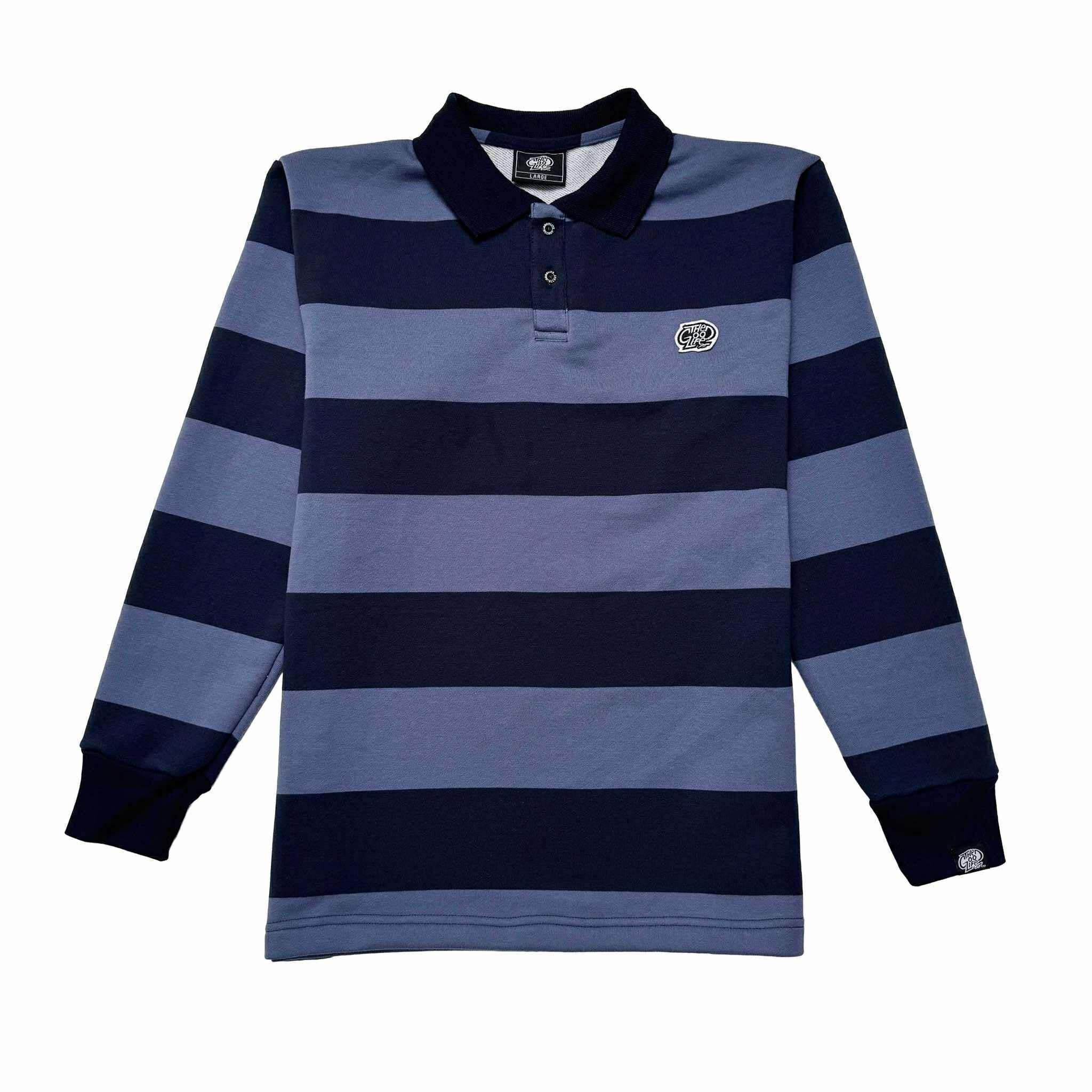 BIG STRIPES (NAVY/GRAY) POLO CREWNECK