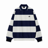 BIG STRIPES (NAVY/WHITE) POLO CREWNECK