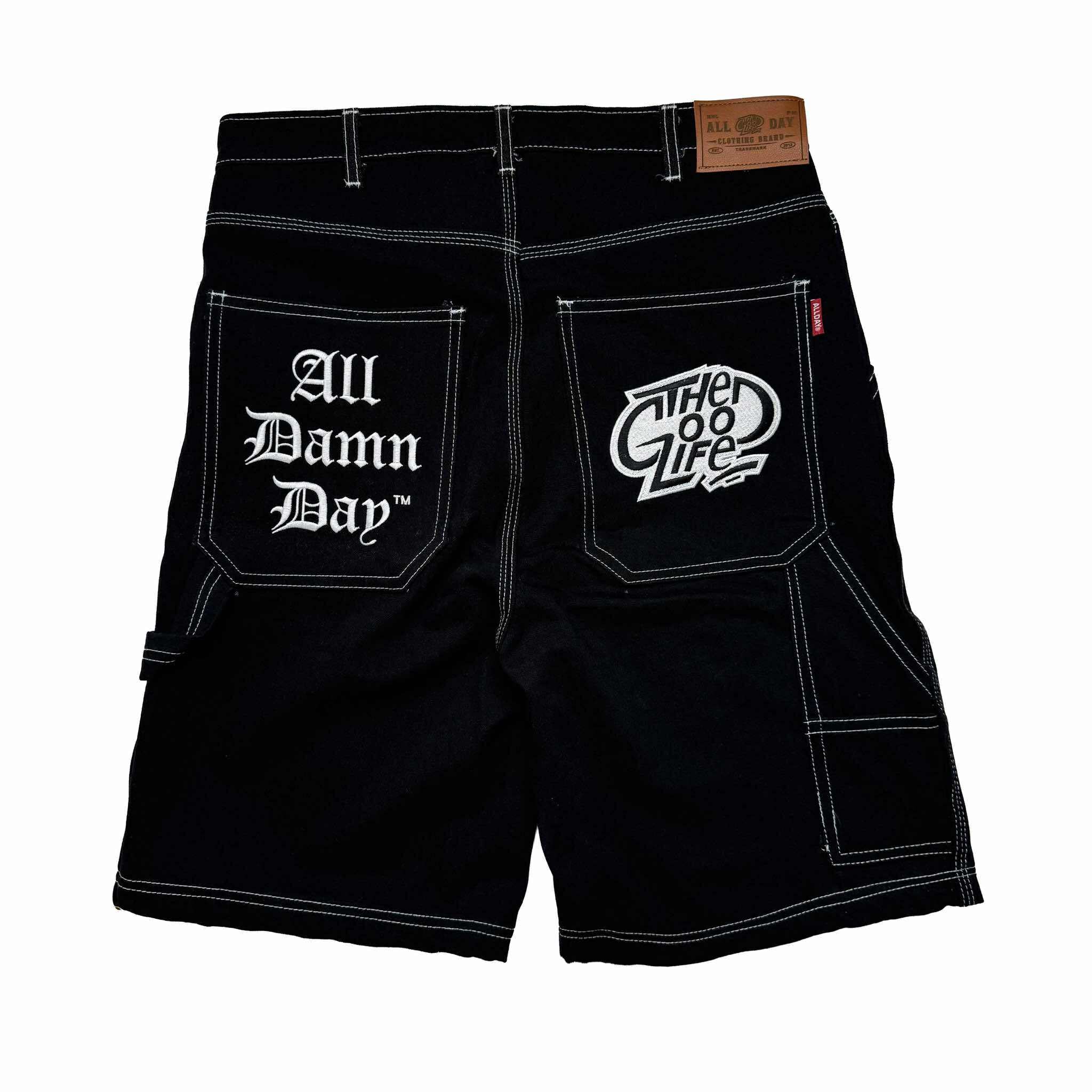 OLD ENGLISH (BLACK) DENIM JORTS