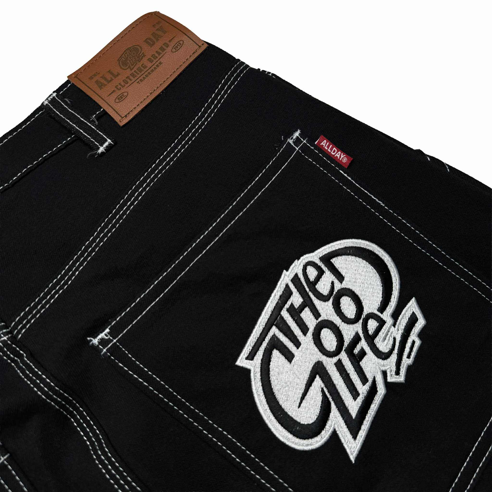 OLD ENGLISH (BLACK) DENIM JORTS
