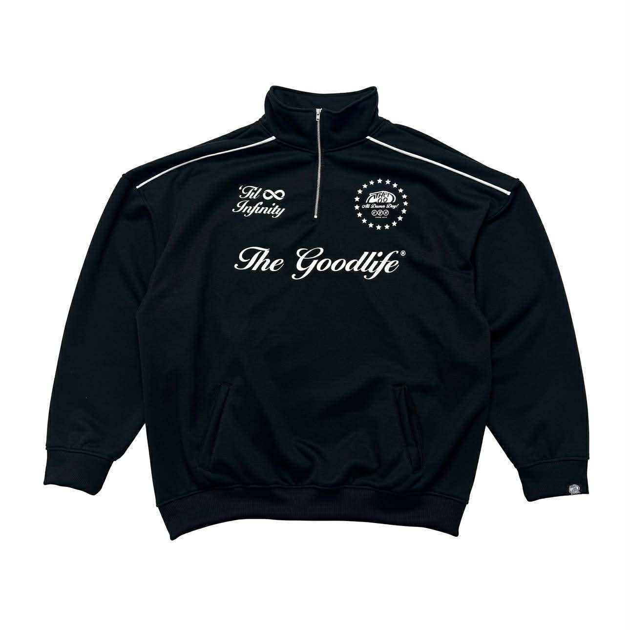 BLUR HALF ZIP (BLACK) HOODIE
