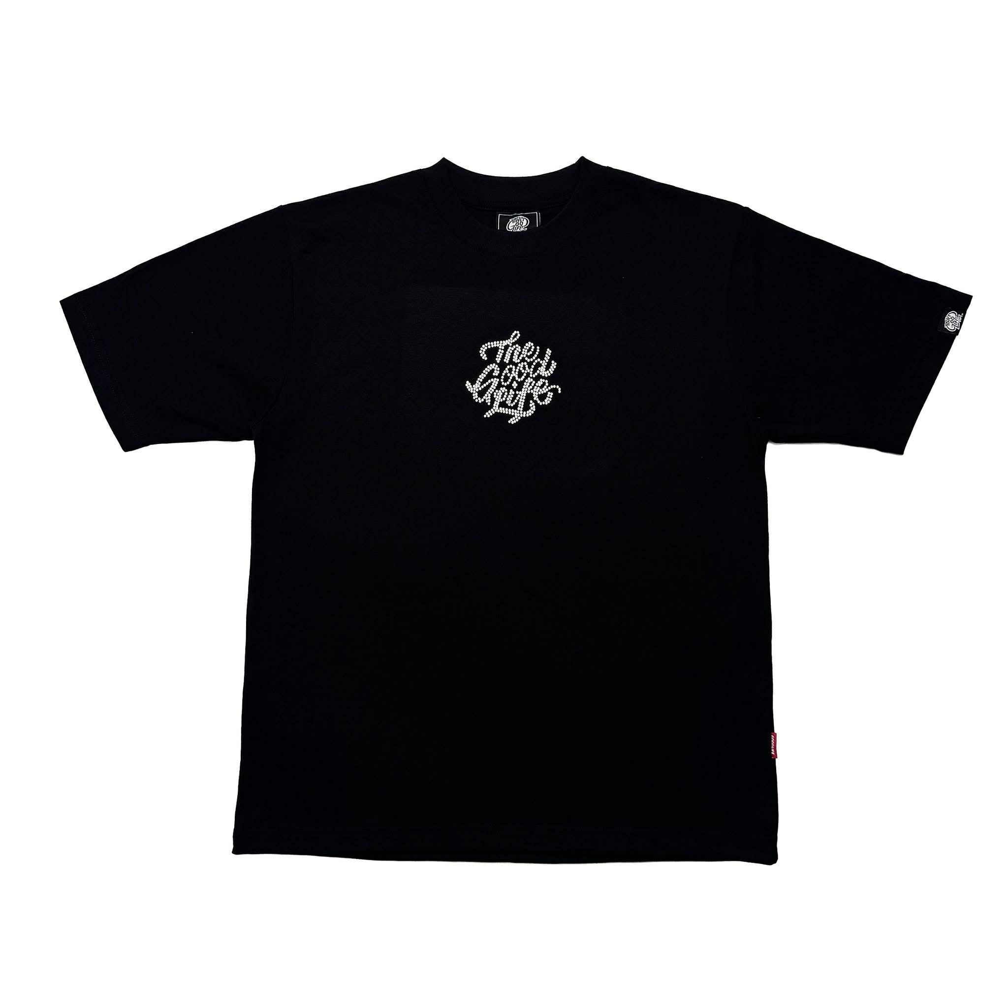 BRUSHSCRIPT "RHINESTONE" (BLACK) T-SHIRT