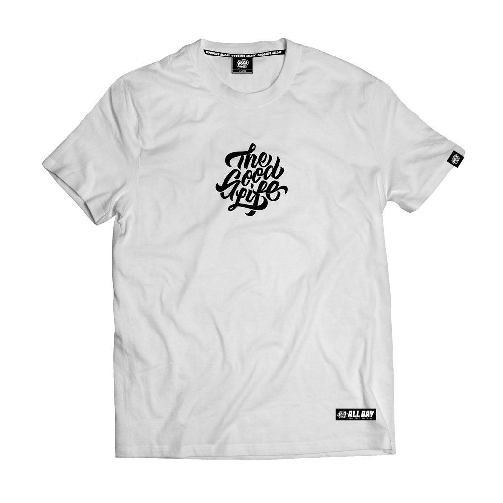 BRUSH SCRIPT (WHITE) - "EMBRO" TEE