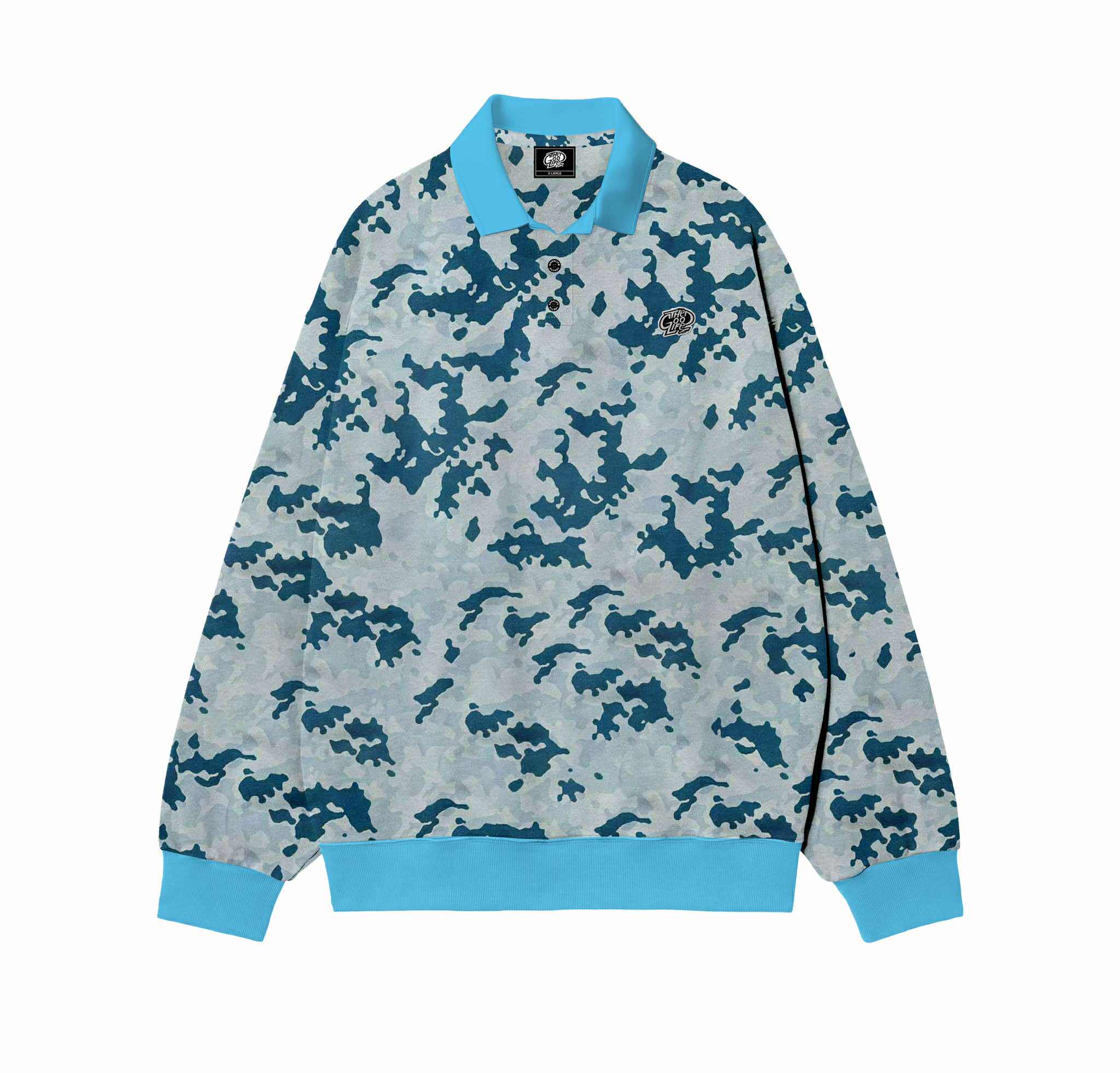 CAMOU (MINT) POLO SWEATSHIRT