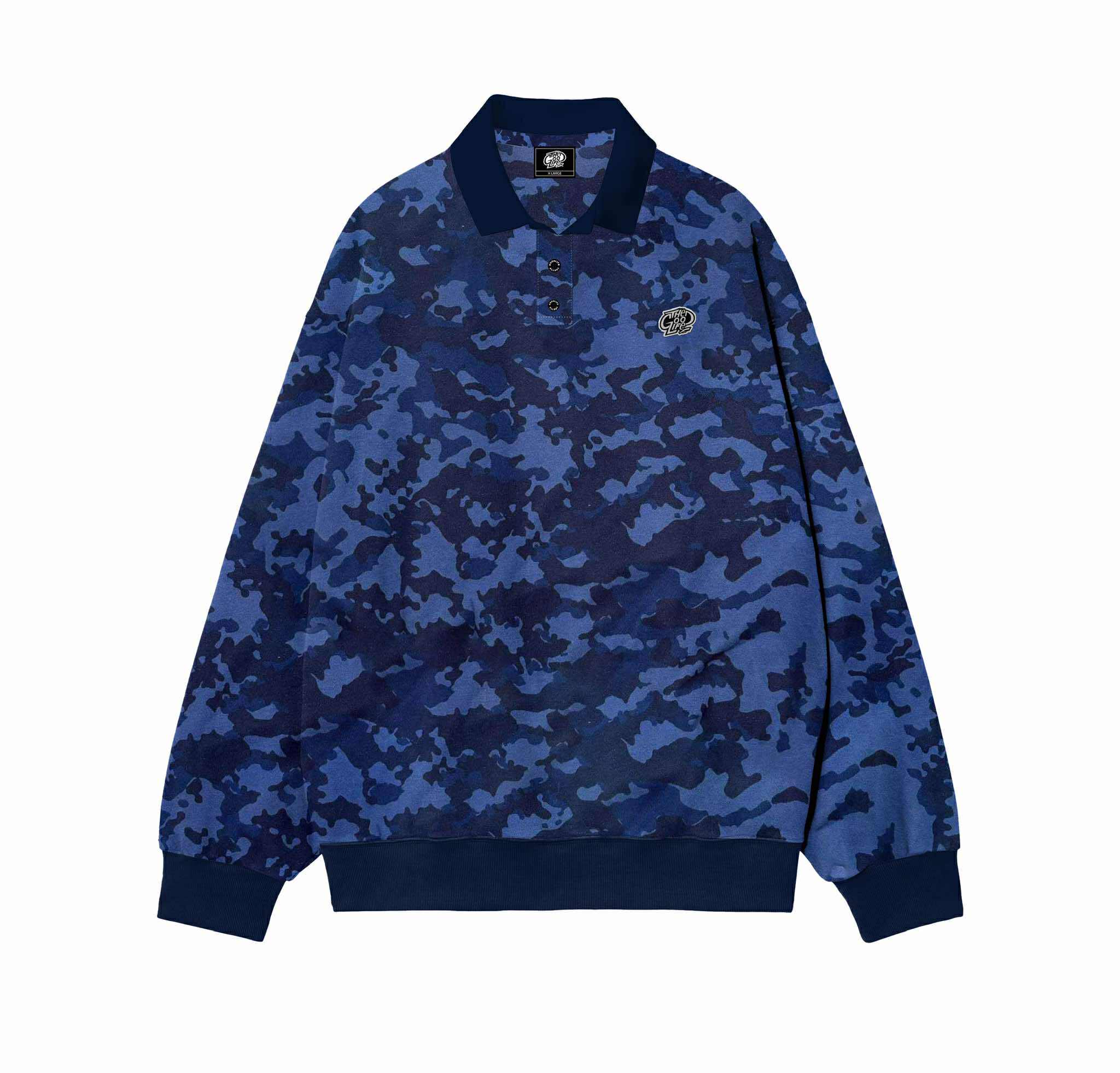 CAMOU (NAVY) POLO SWEATSHIRT