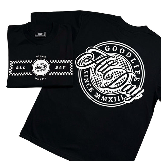 CHECKERED (BLACK T-SHIRT