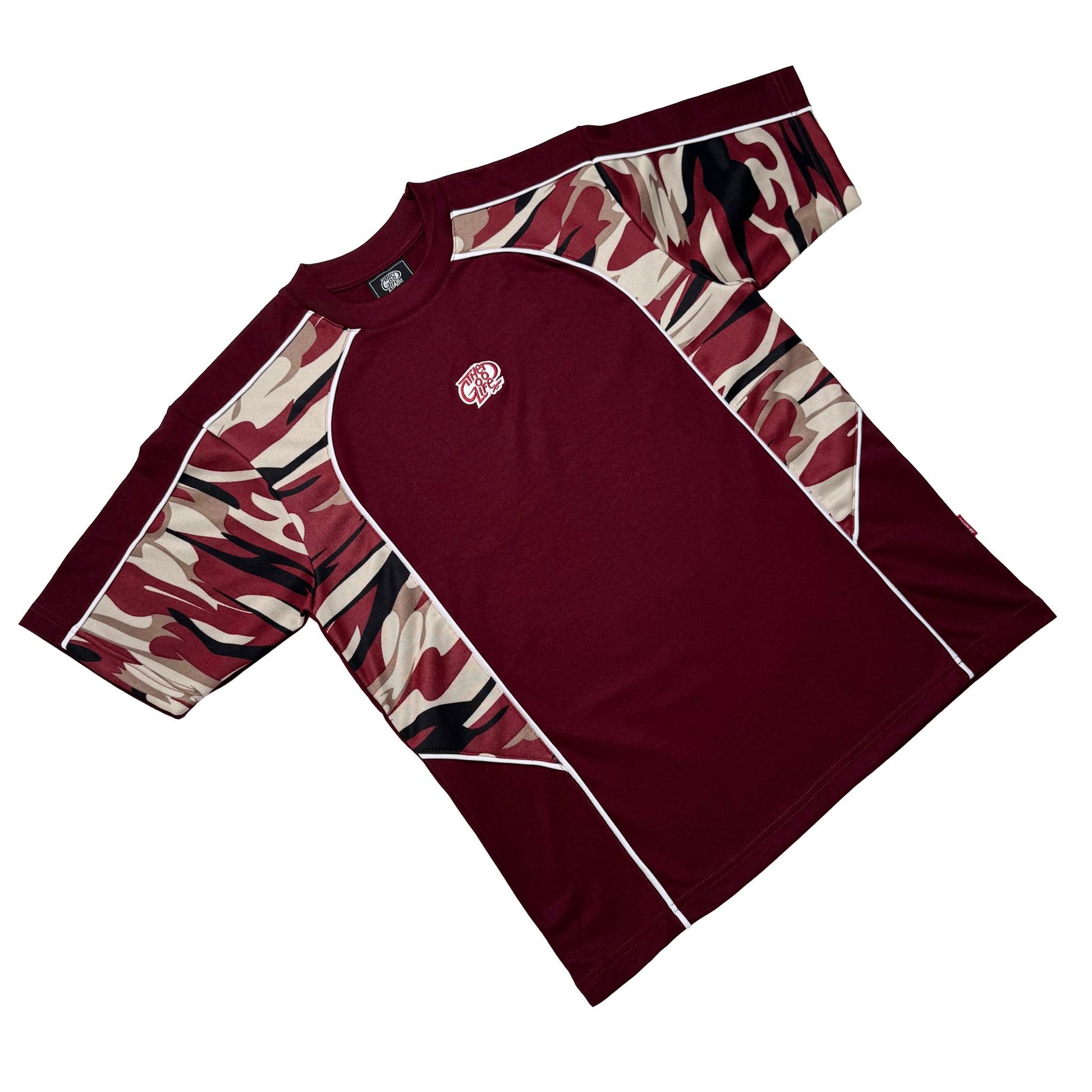 CAMO SPLICE (MAROON) T-SHIRT