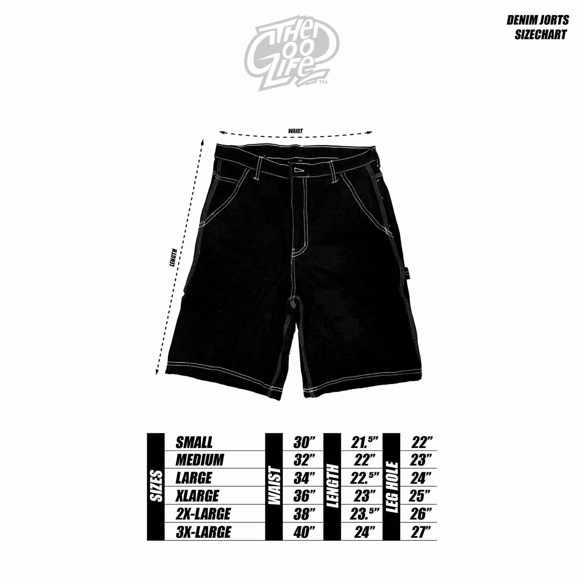 OLD ENGLISH (BLACK) DENIM JORTS