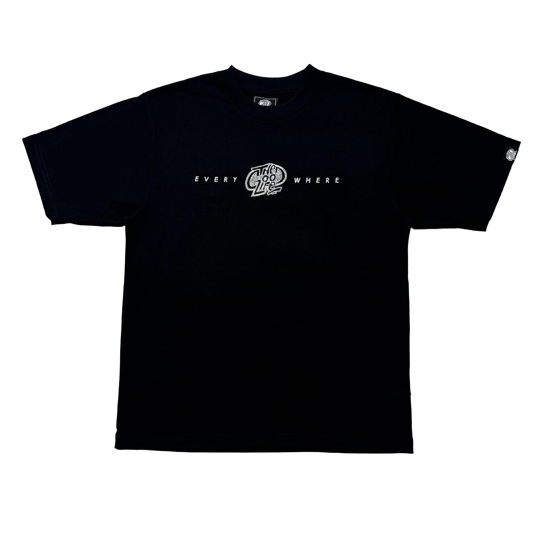 EVERYWHERE "RHINESTONE" (BLACK) T-SHIRT
