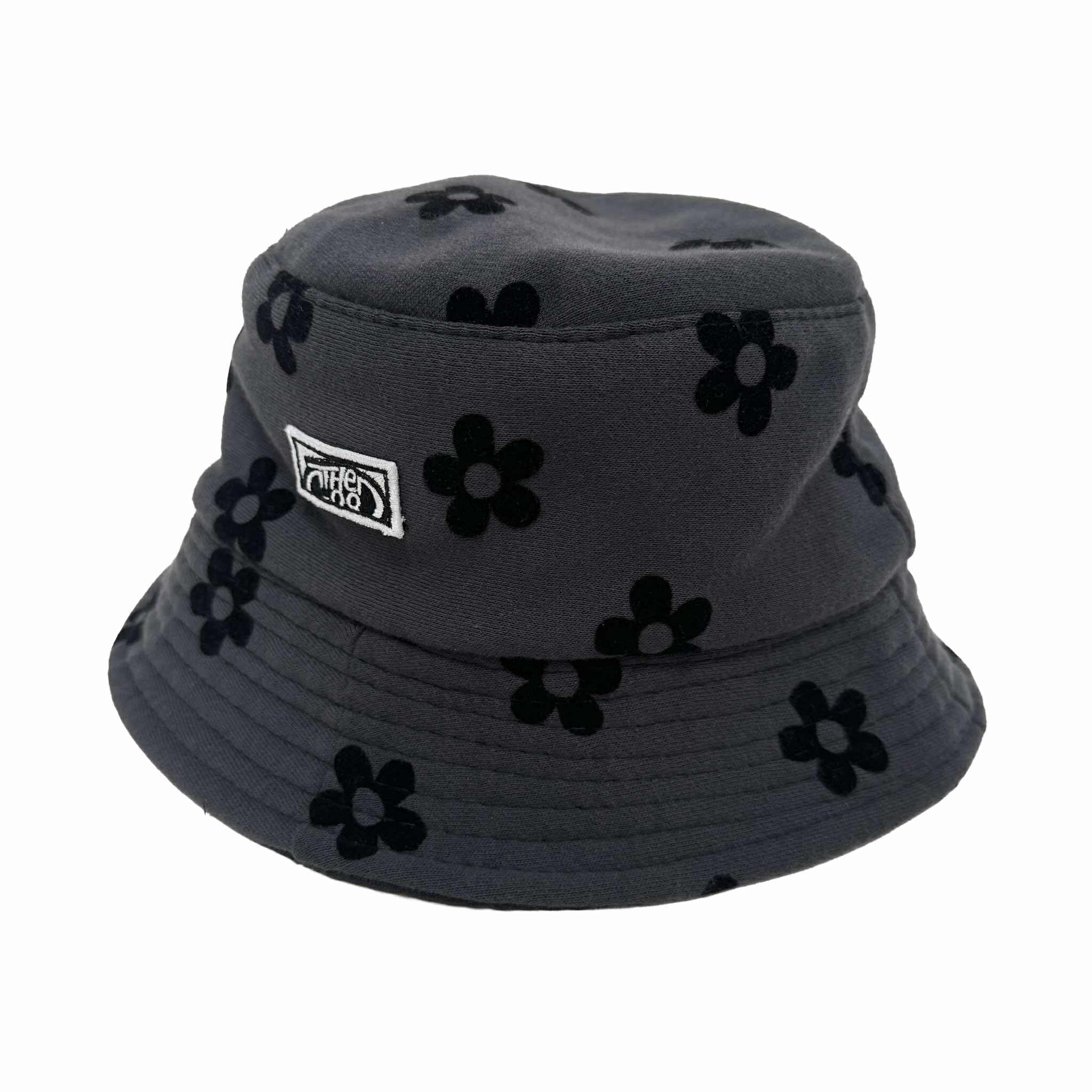 DAISY FLORAL (BLACK/GRAY) BUCKET HAT