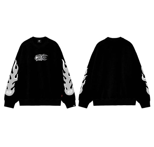 FLAME OG “GRAY” (BLACK) - CREWNECK