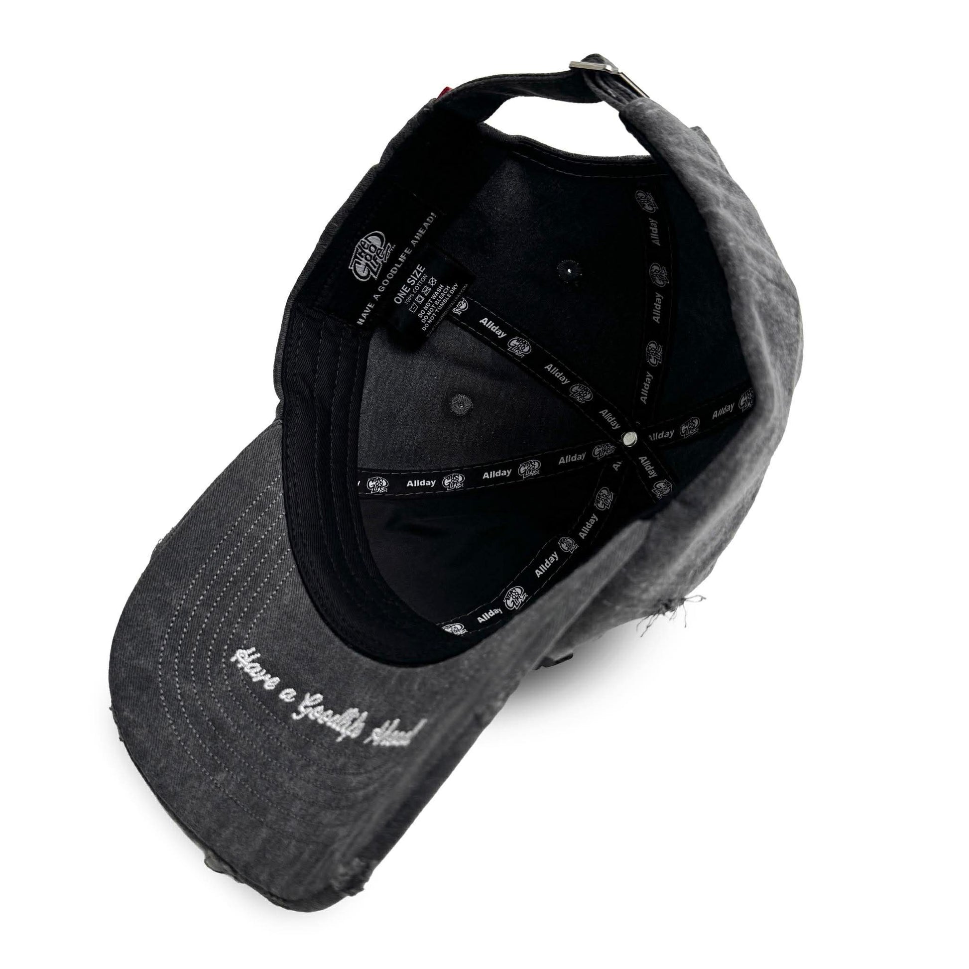 HALF LOGO (BLACK) DISTRESS DADHAT
