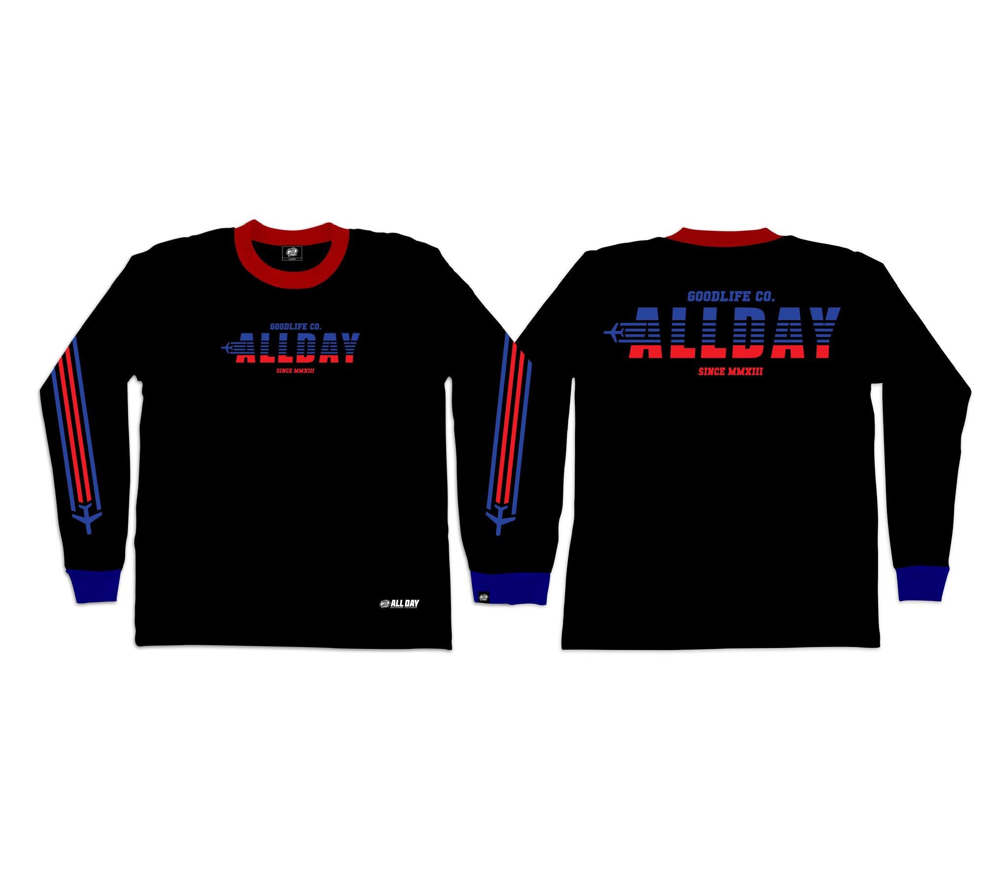 JETLIFE (3TONE BLACK) CREWNECK