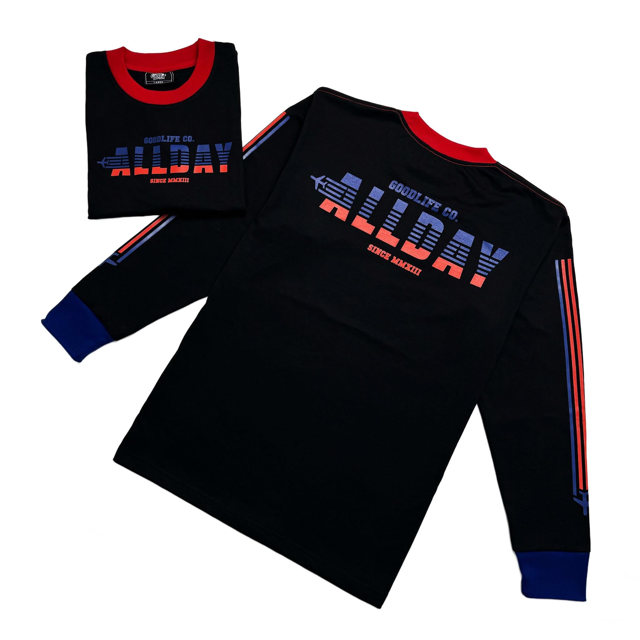 JETLIFE (3TONE BLACK) CREWNECK