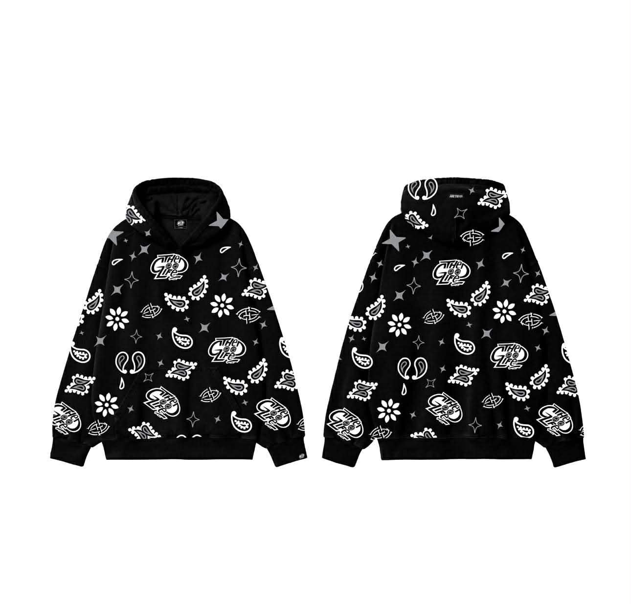 ROYAL PAISLEY (BLACK) HOODIE