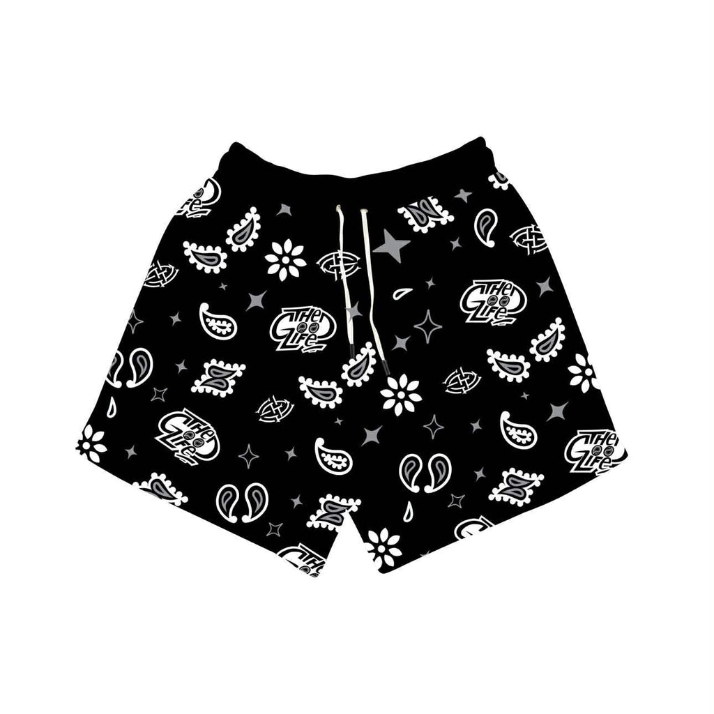 ROYAL PAISLEY (BLACK) SHORTS