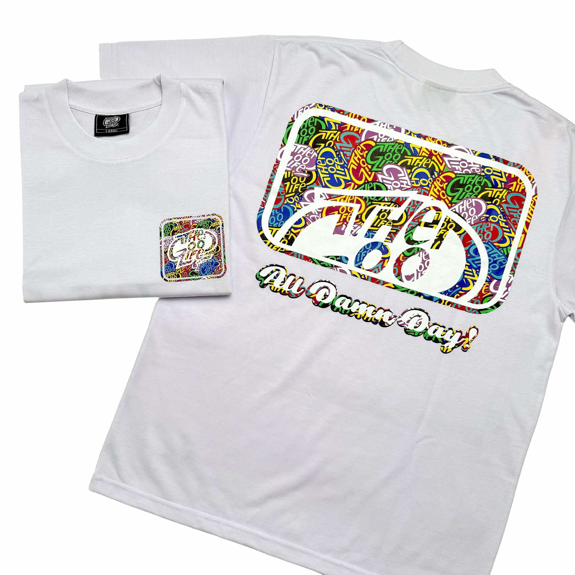 COLORFUL SLAPS (WHITE) T-SHIRT