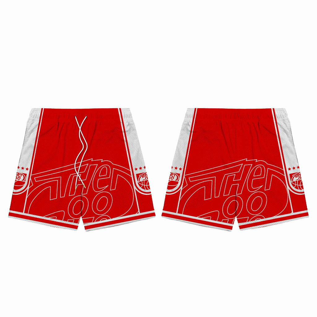 SPLIT LOGO (RED) MESH SHORTS