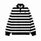STRIPES (BLACK/WHITE) POLO CREWNECK