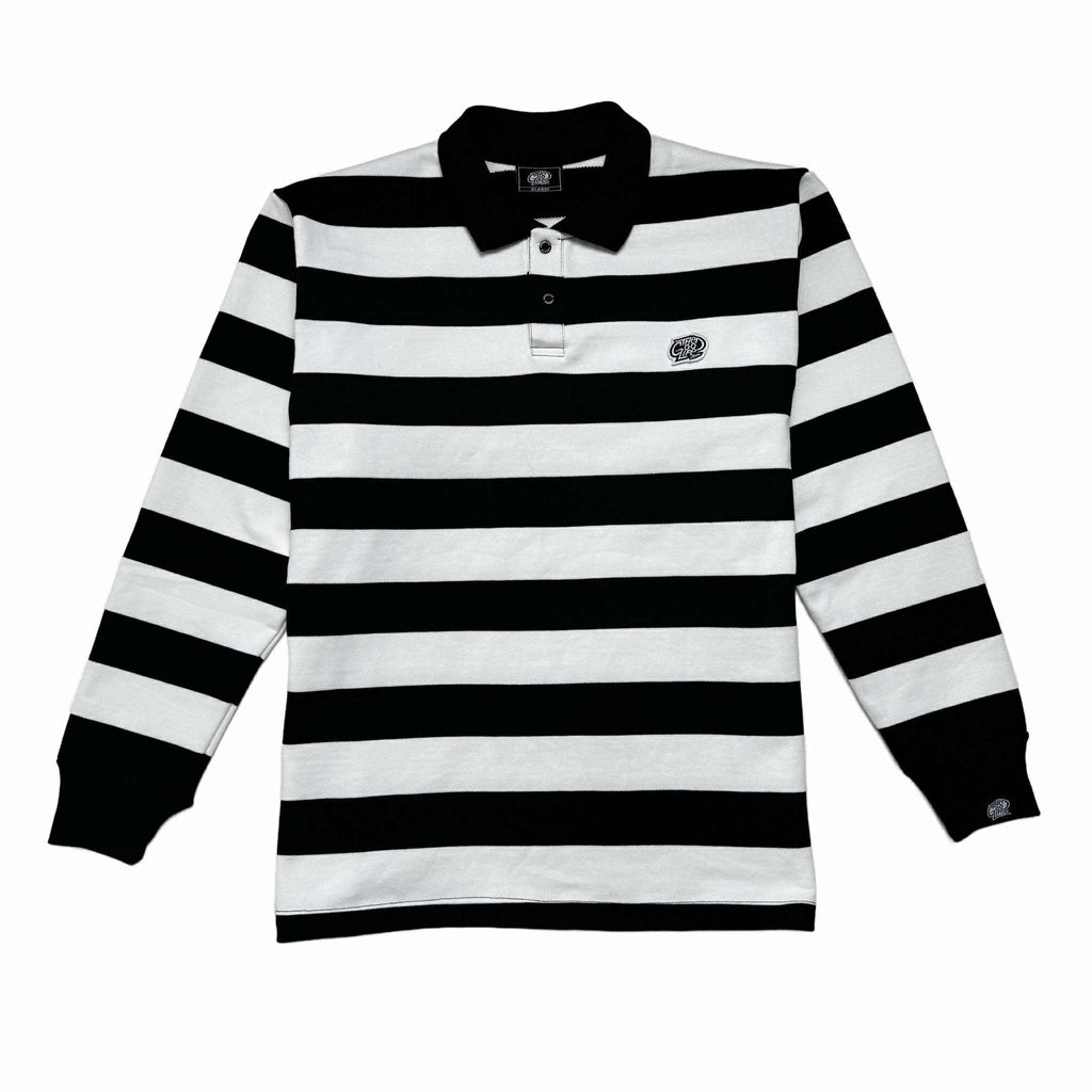 STRIPES (BLACK/WHITE) POLO CREWNECK