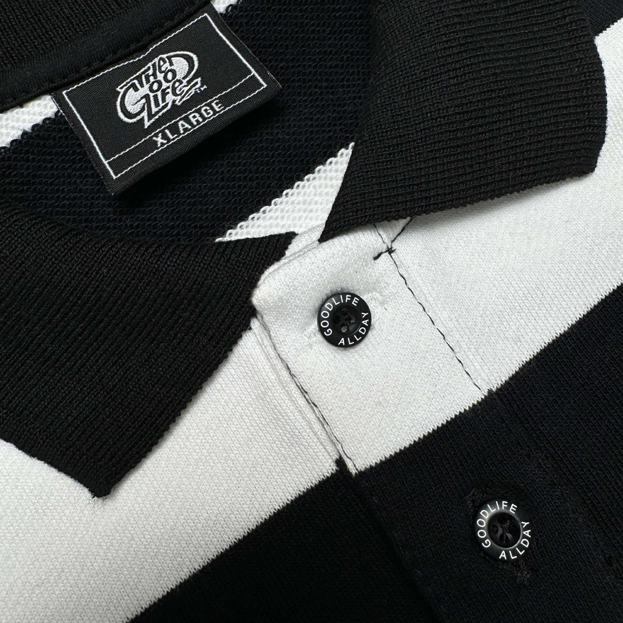 STRIPES (BLACK/WHITE) POLO CREWNECK