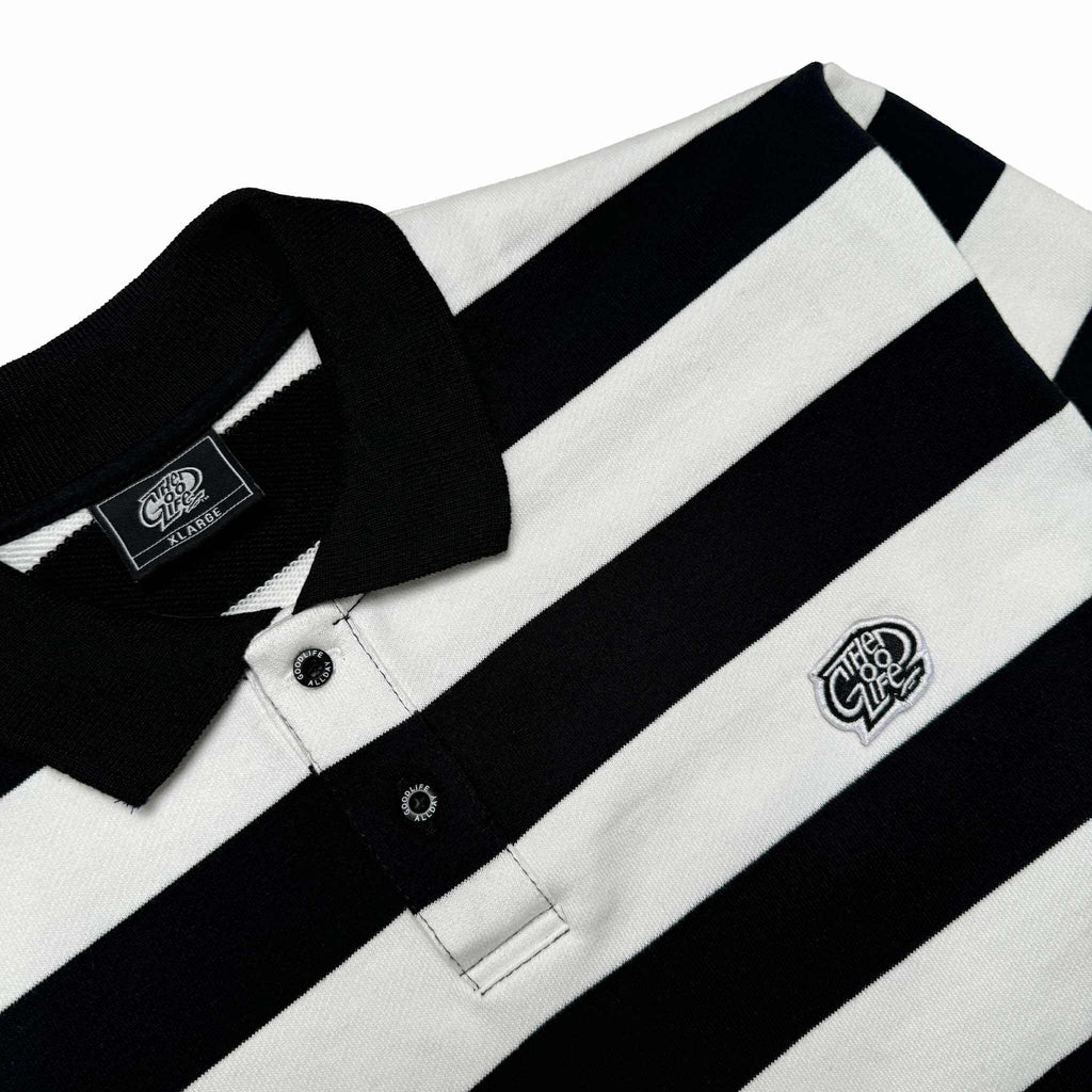 STRIPES (BLACK/WHITE) POLO CREWNECK