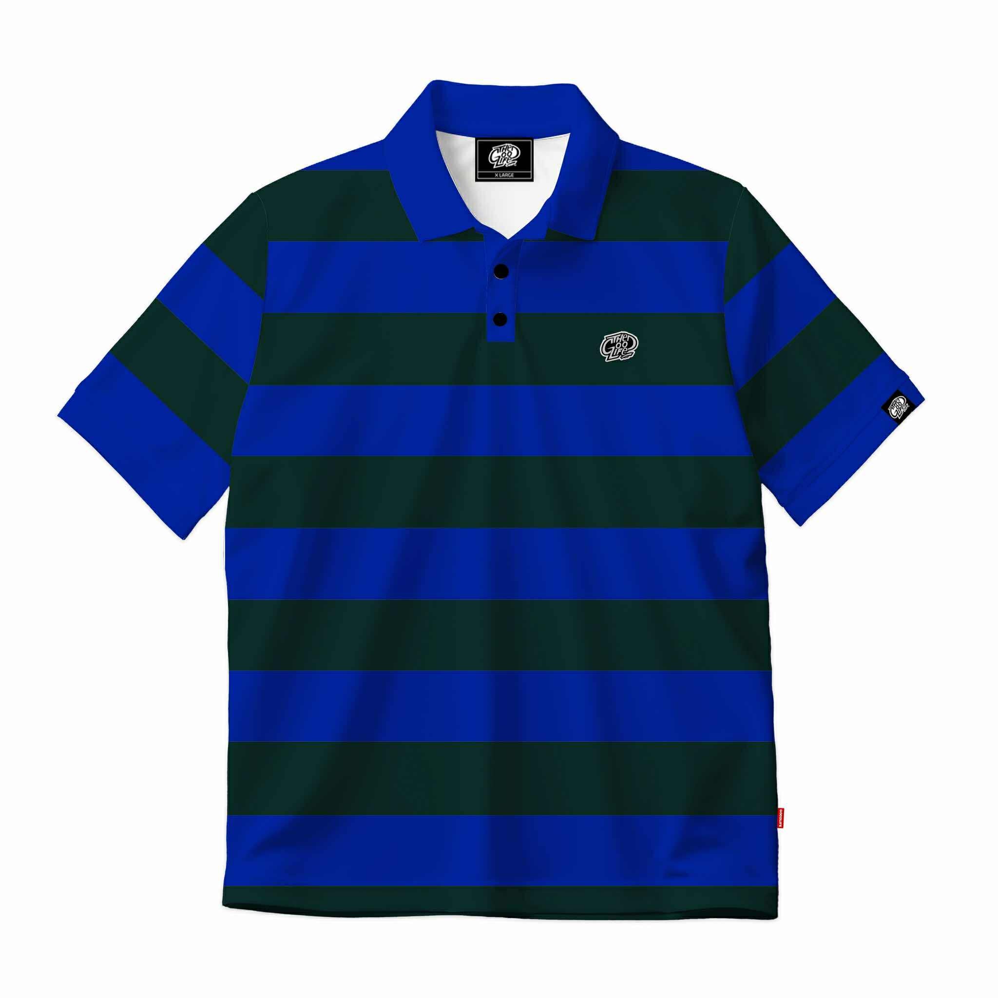 STRIPES (GREEN/BLUE) POLO SHIRT