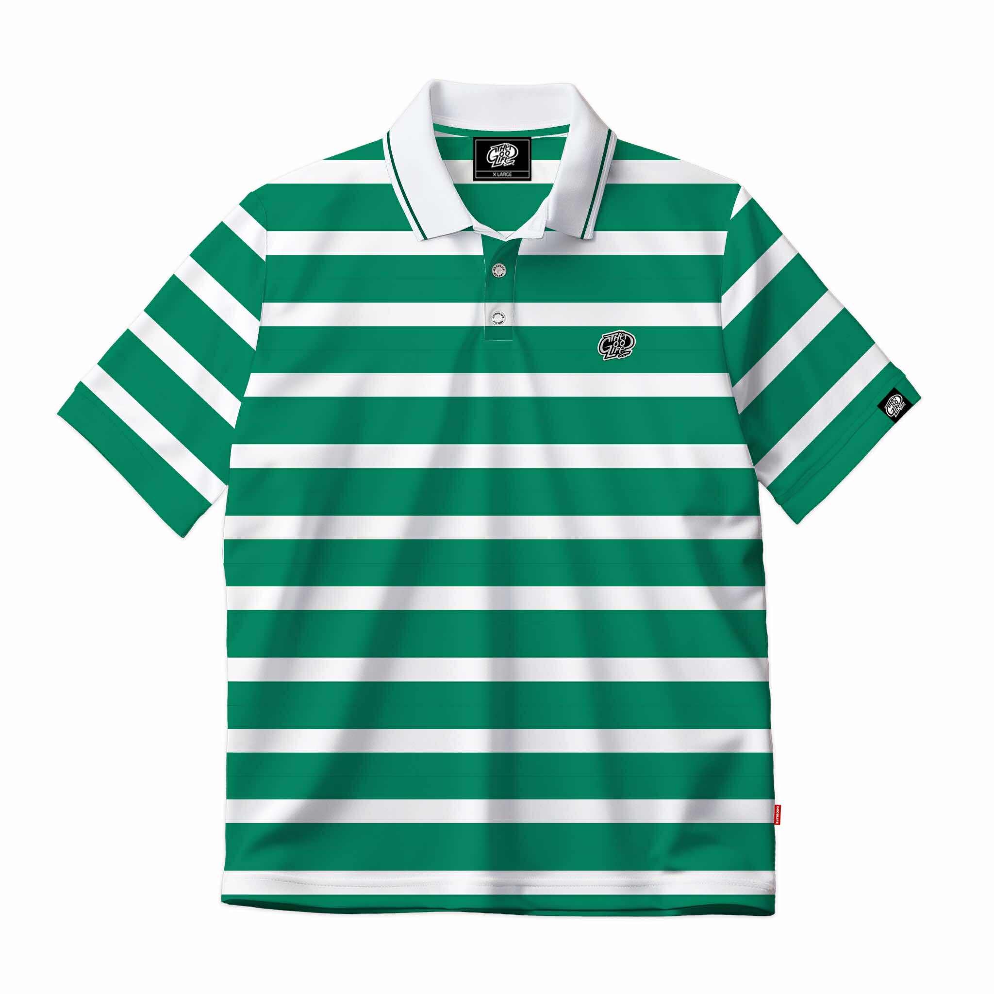 STRIPES (GREEN/WHITE) POLO SHIRT