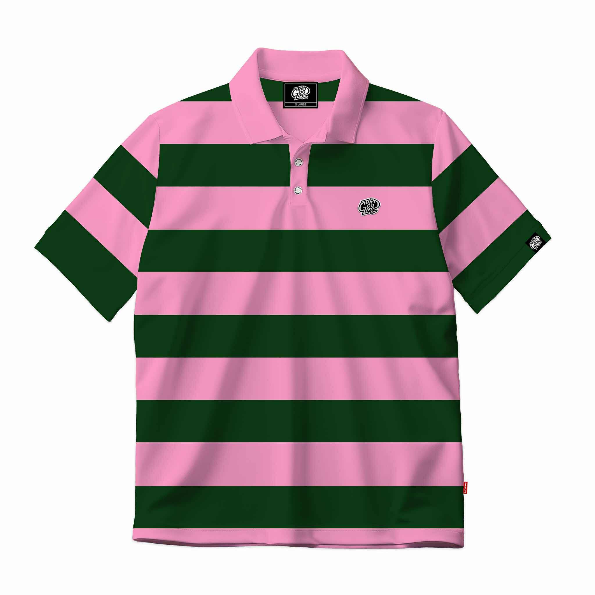 STRIPES (PINK/GREEN) POLO SHIRT