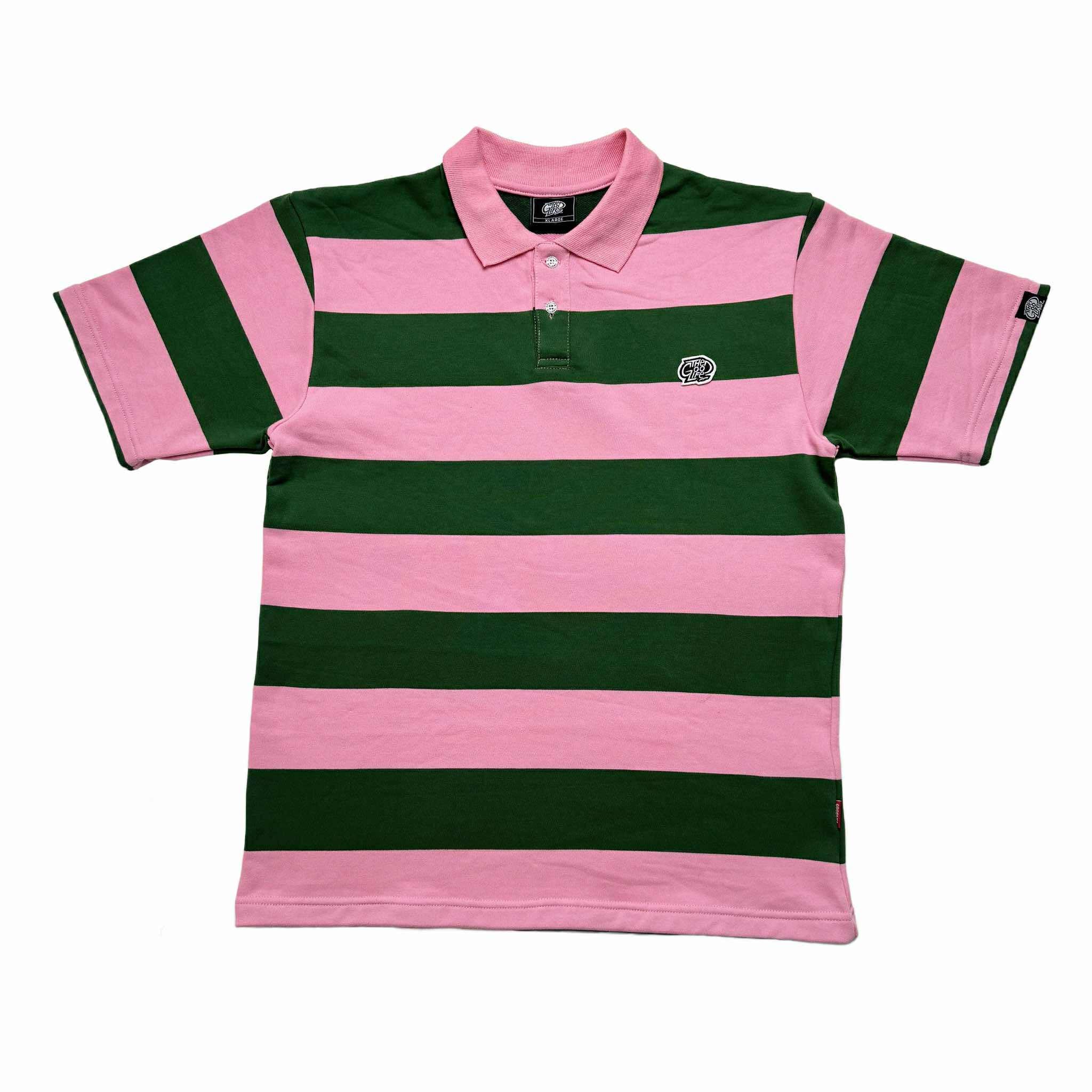 STRIPES (PINK/GREEN) POLO SHIRT