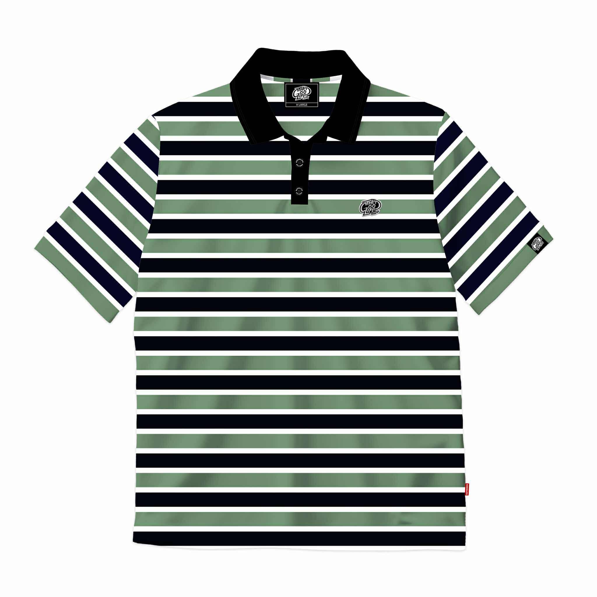 TRI-STRIPES (BLACK/BROWN) POLO SHIRT
