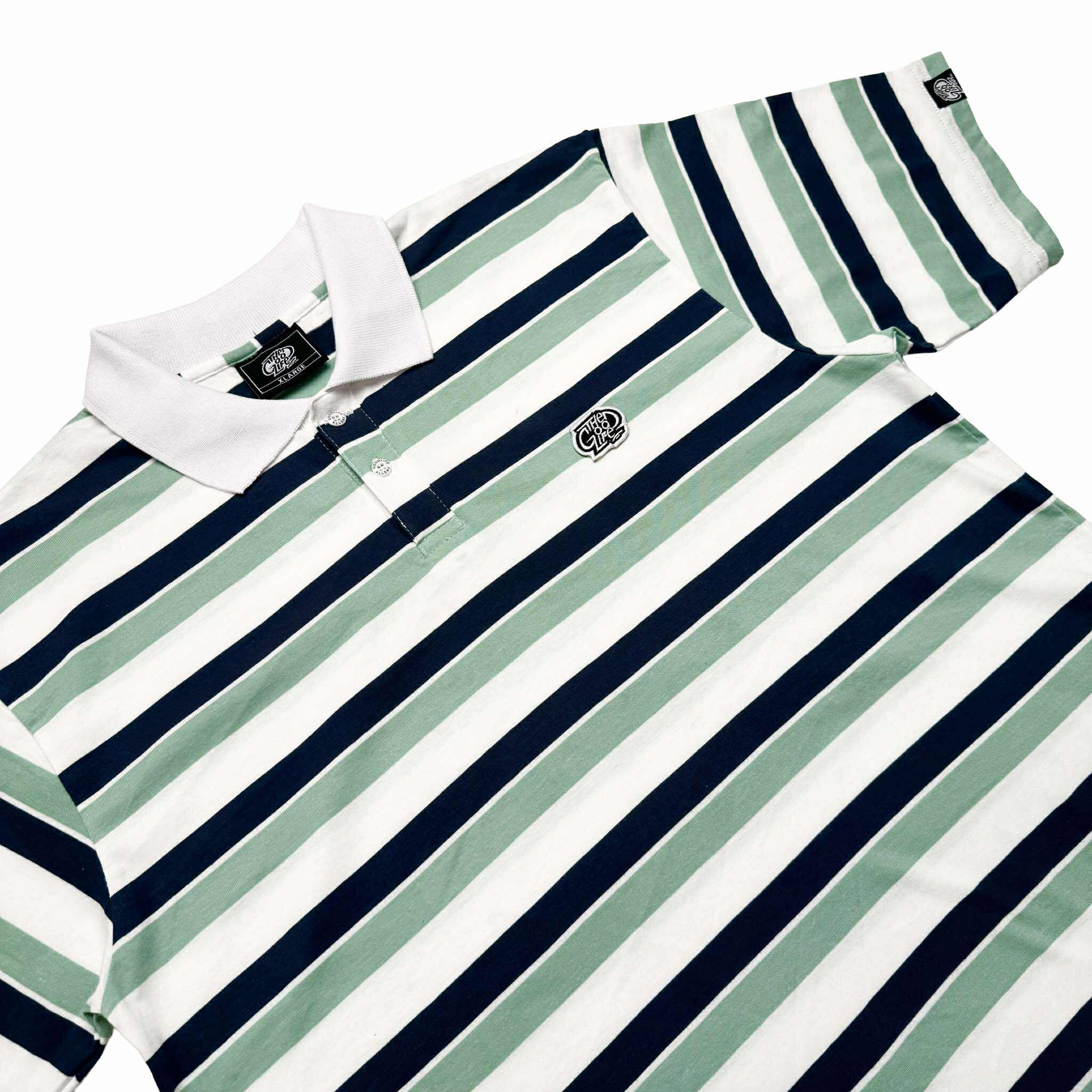 TRI-STRIPES (MINT/NAVY) POLO SHIRT