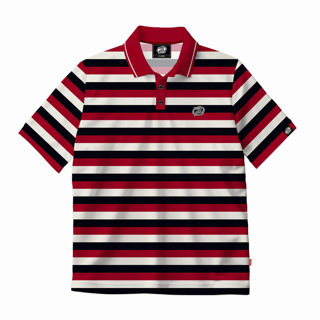 TRI-STRIPES (BLACK/RED) POLO SHIRT