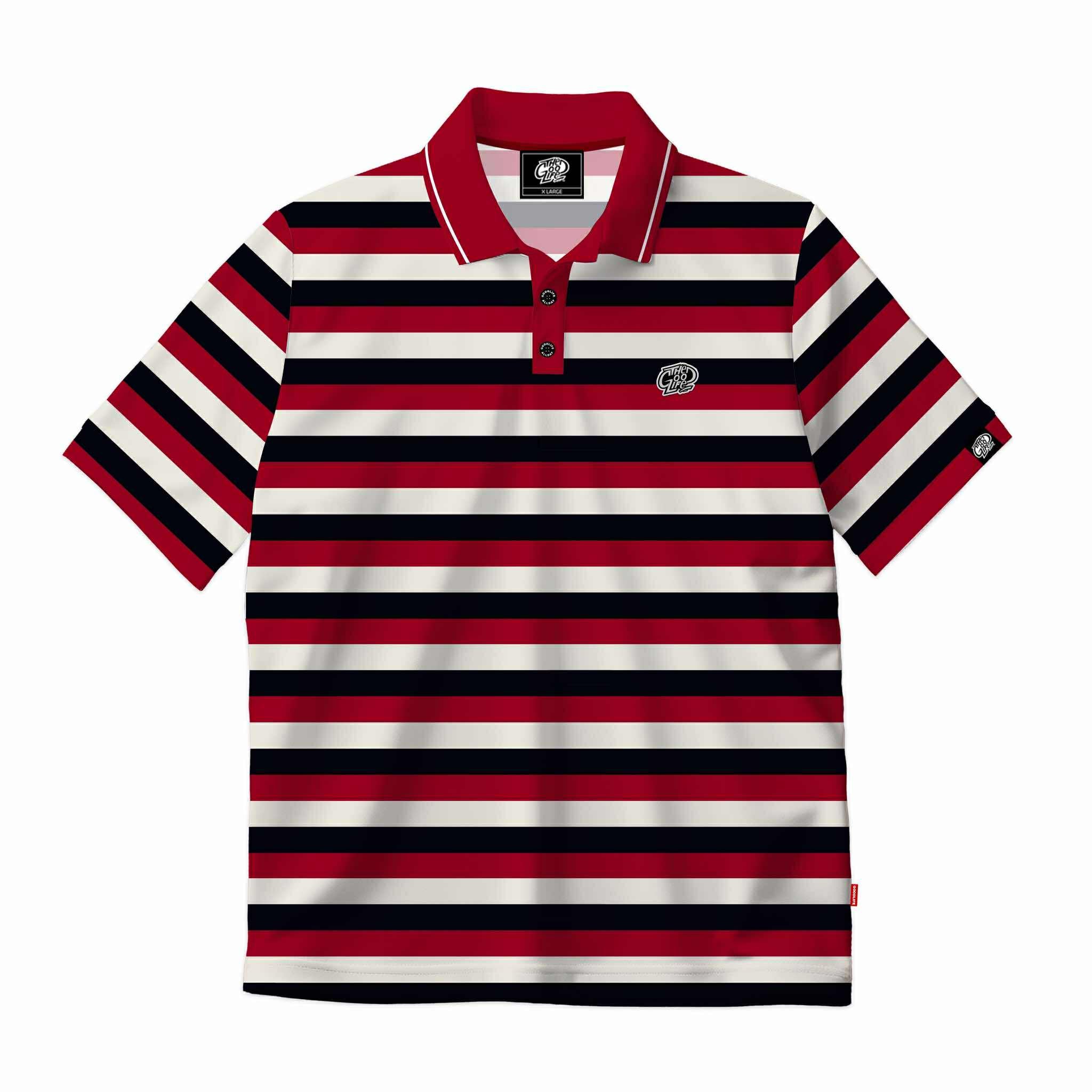 TRI-STRIPES (BLACK/RED) POLO SHIRT