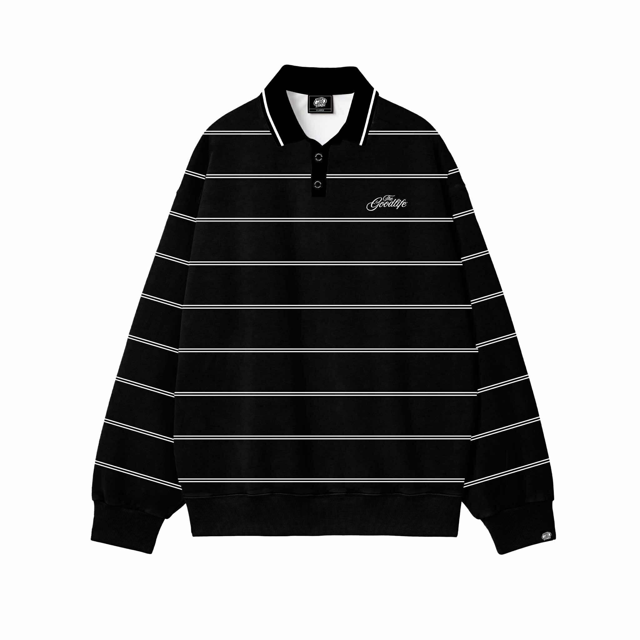 TWIN STRAND (BLACK) POLO CREWNECK