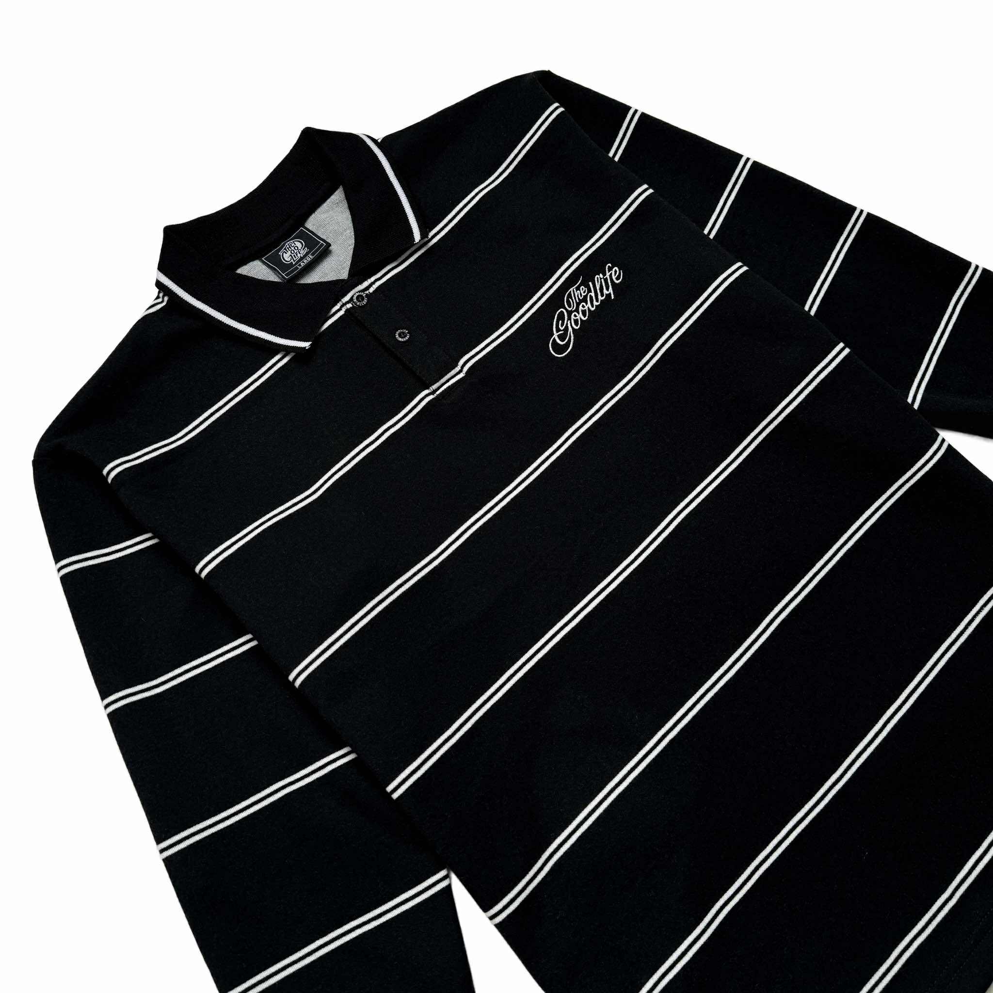 TWIN STRAND (BLACK) POLO CREWNECK