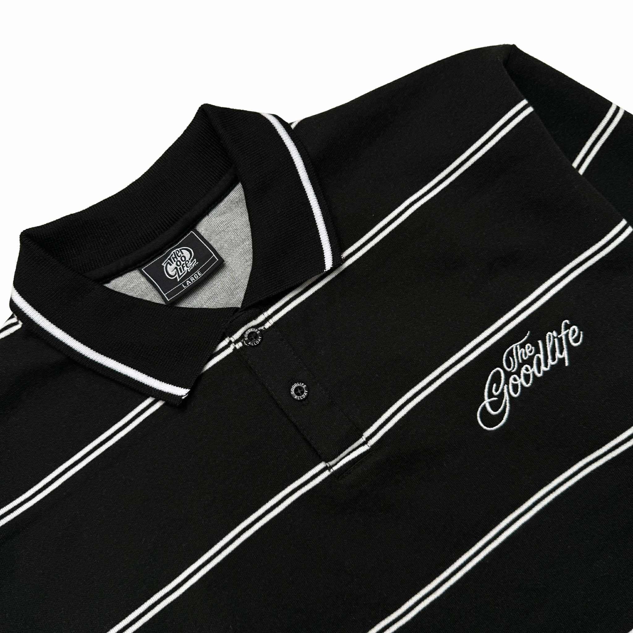 TWIN STRAND (BLACK) POLO CREWNECK