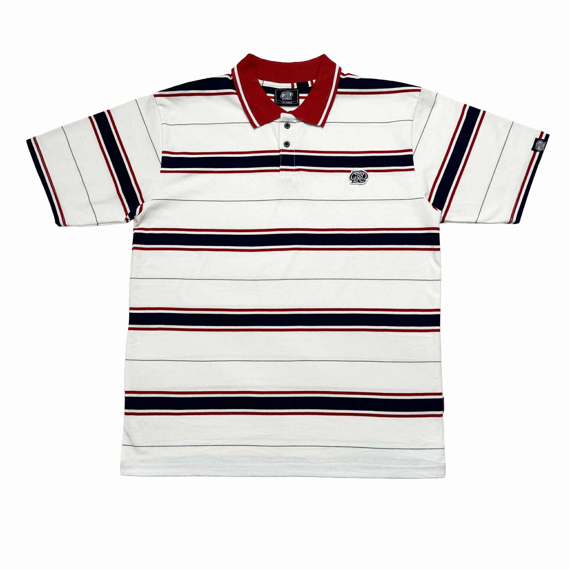TWIN STRAND (RED/NAVY/WHITE) POLO SHIRT