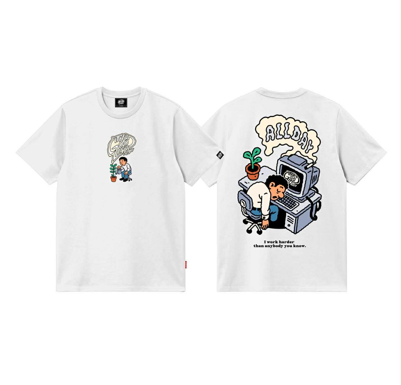 WORK HARD (WHITE) - T-SHIRT